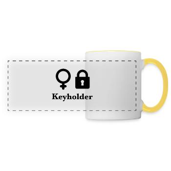 Keyholder - Panoramatasse - Weiß/Gelb - Vorne