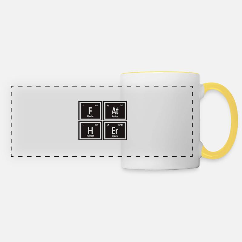 Father | Periodic Table of Elements - Panoramic Mug - white/yellow