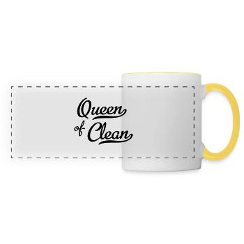 Reine de la Propreté - Mug panoramique contrasté et blanc - blanc/jaune - Devant