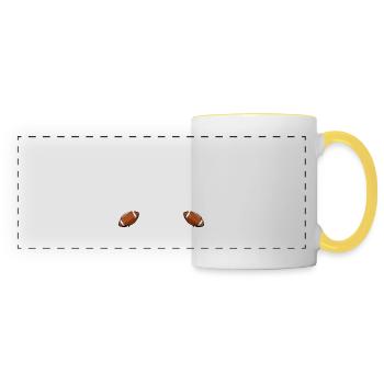American Football Sunday Game Day Football Players - Panoramic Mug - white/yellow - Front