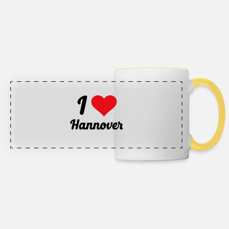 I Love Hannover - Panoramatasse - Weiß/Gelb