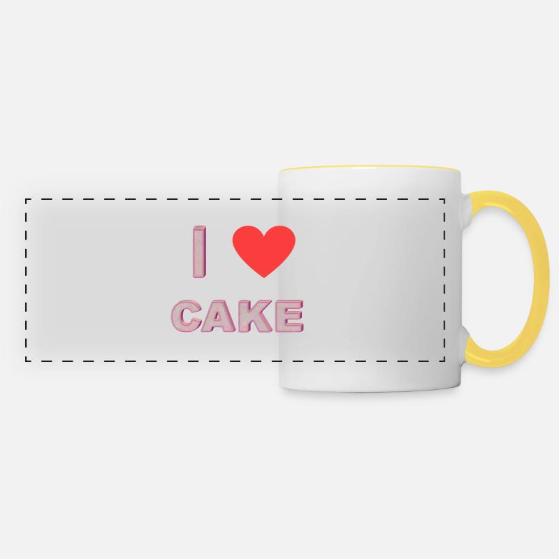I love Cake - Panoramic Mug - white/yellow