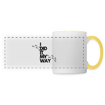 Je l’ai fait mon Way Footprints - Mug panoramique contrasté et blanc - blanc/jaune - Devant
