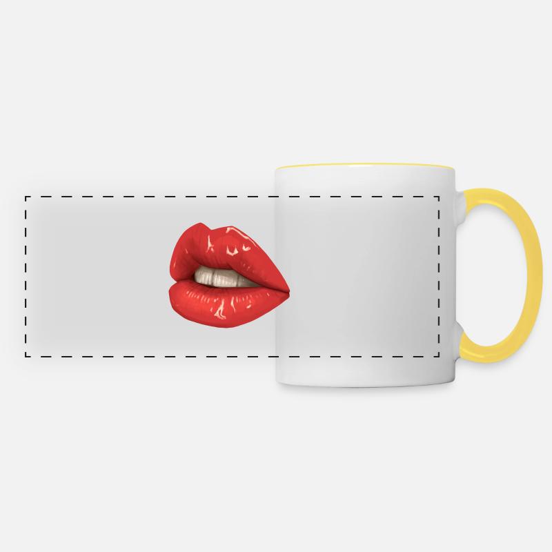 Lips - Panoramic Mug - white/yellow