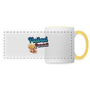 Outdoor pool fries - Panoramic Mug - white/yellow - Front
