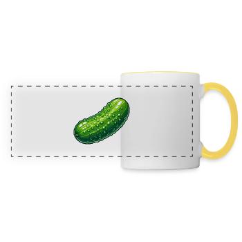 Curved pickle - Panoramic Mug - white/yellow - Front
