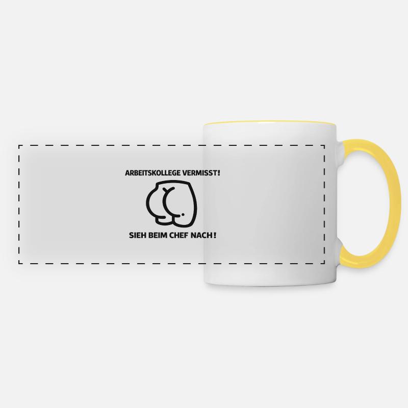 Work colleague - Panoramic Mug - white/yellow