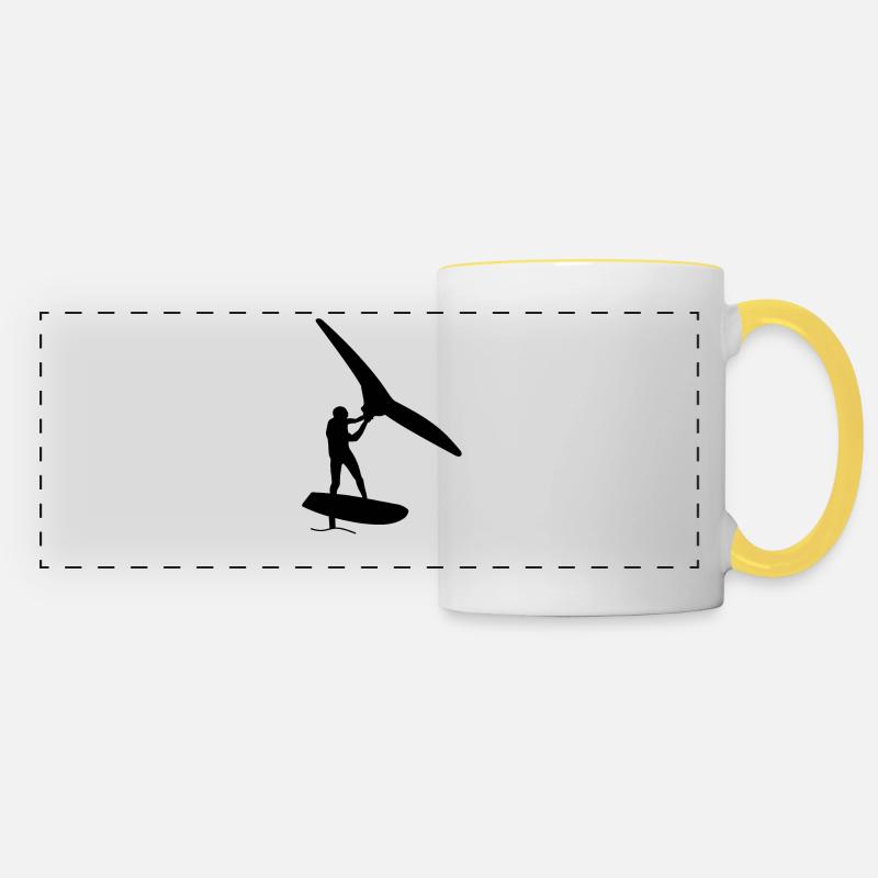 Wing foil - Panoramic Mug - white/yellow