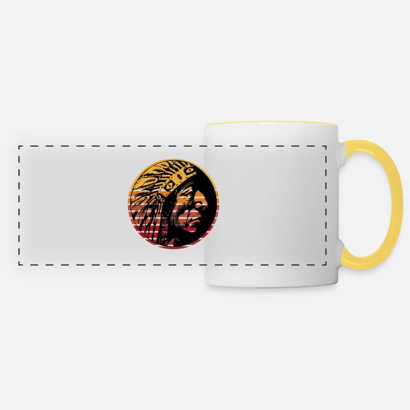 America Indian - Panoramic Mug - white/yellow