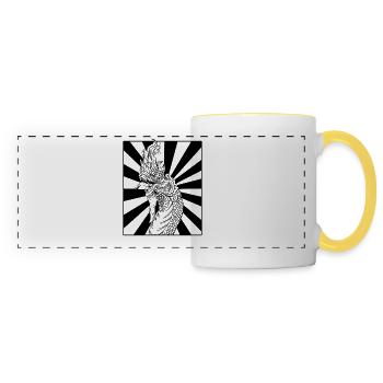 Laos Laote Laoten Seedrache Dragon I Cadeau - Mug panoramique contrasté et blanc - blanc/jaune - Devant