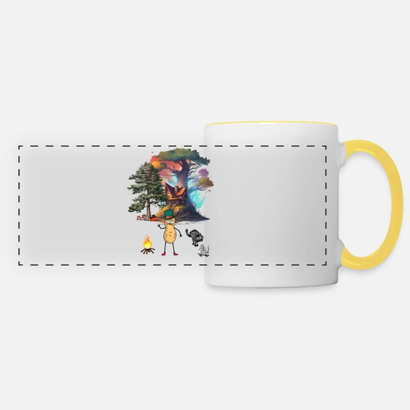 Halloween Peanut Peanuts Funny Kids - Panoramic Mug - white/yellow