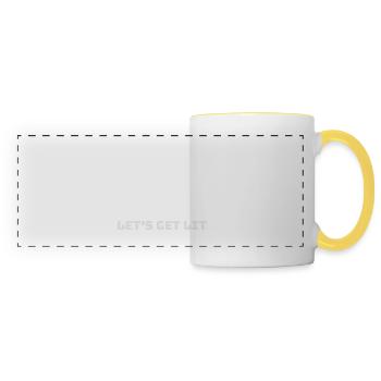 Plaisir de Noël avec le Père Noël en action - Mug panoramique contrasté et blanc - blanc/jaune - Devant