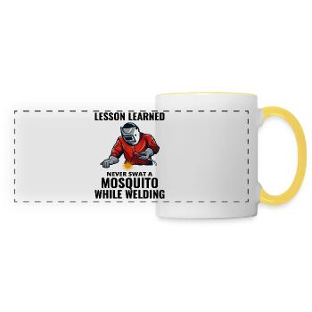 Soudage Soudeur Métal Construction FerronnerIe Drôle - Mug panoramique contrasté et blanc - blanc/jaune - Devant