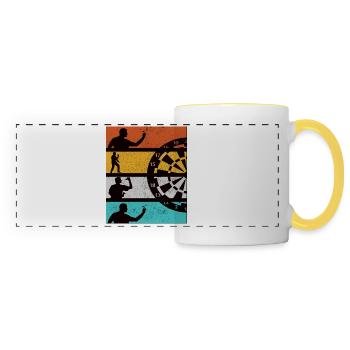 DART PLAYER RETRO DESIGN - Panoramatasse - Weiß/Gelb - Vorne