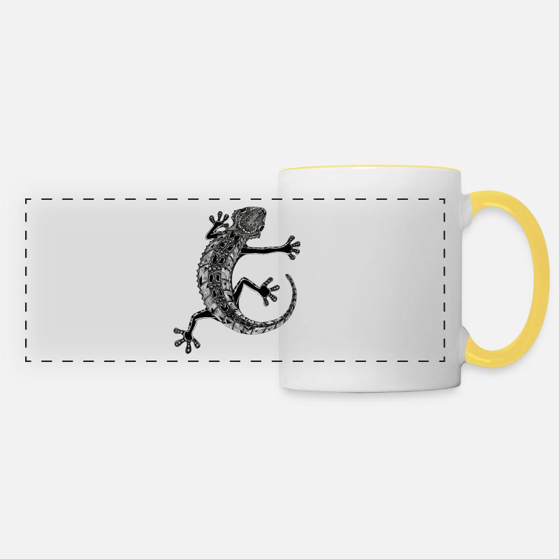 Gecko - Panoramatasse - Weiß/Gelb
