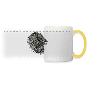 Lion - Panoramic Mug - white/yellow - Front