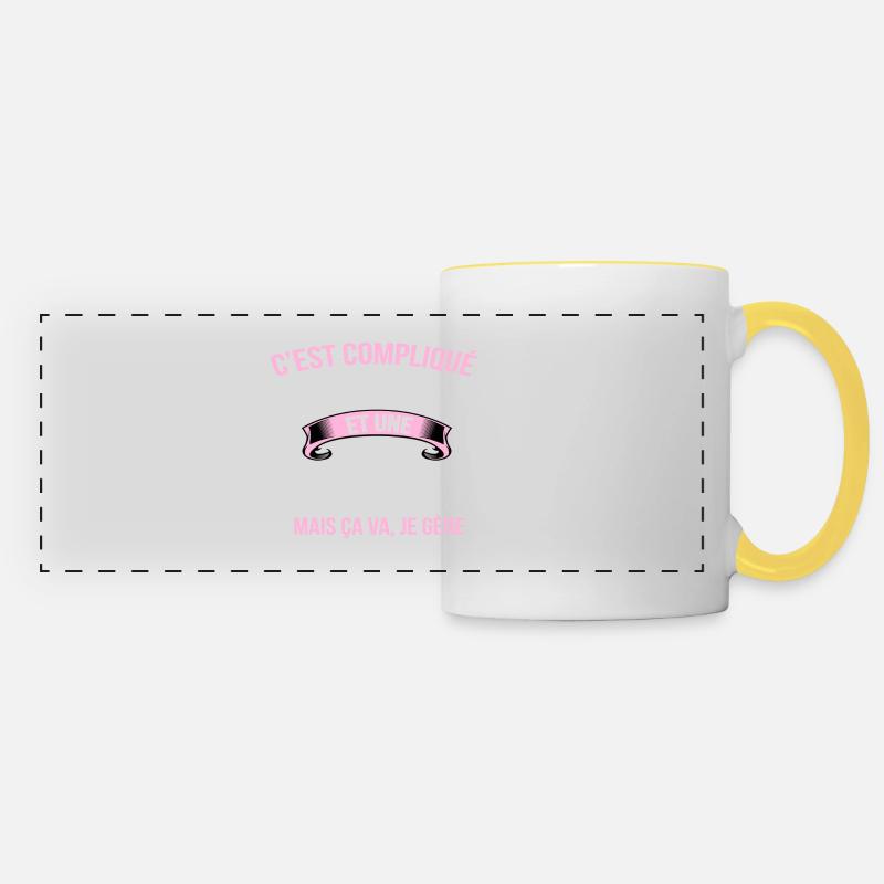 Sapeur pompier - Mug panoramique contrasté et blanc - blanc/jaune
