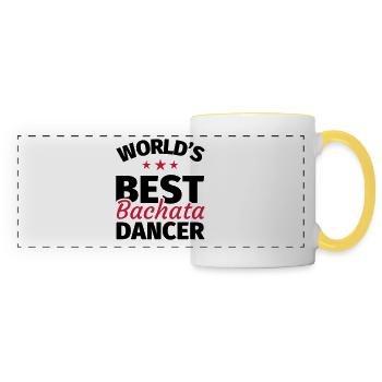 Bachata Tanz Geschenk - Panoramatasse - Weiß/Gelb - Vorne