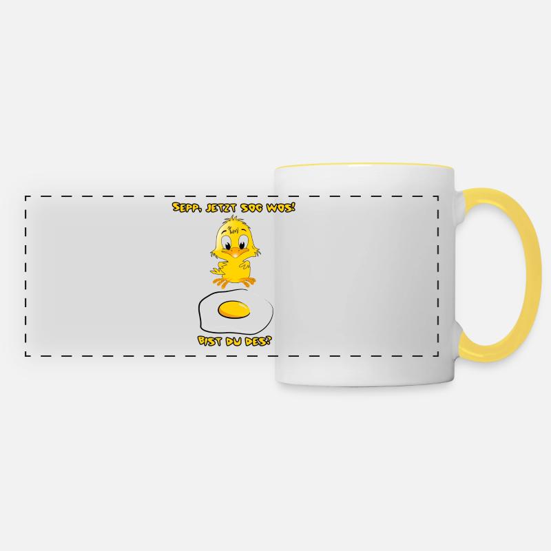 Sepp now called where, are you that? Chicks & Fried Egg - Panoramic Mug - white/yellow