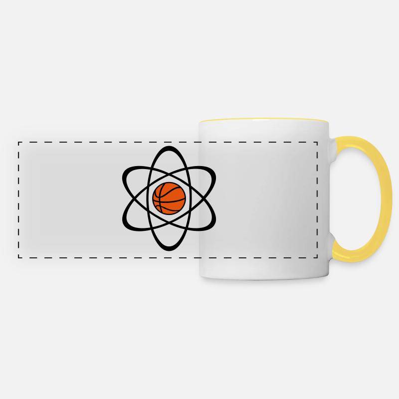 Basketball Atom - Panoramic Mug - white/yellow