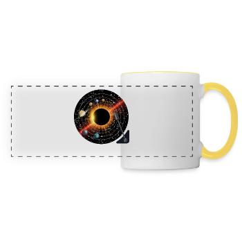 Record de planètes - Mug panoramique contrasté et blanc - blanc/jaune - Devant