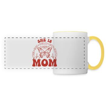 She Is Mom - Panoramic Mug - white/yellow - Front