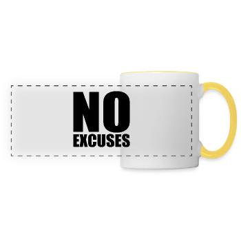 No excuses - Panoramic Mug - white/yellow - Front