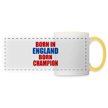 born in england born champion - angleterre - Mug panoramique contrasté et blanc - blanc/jaune - Devant