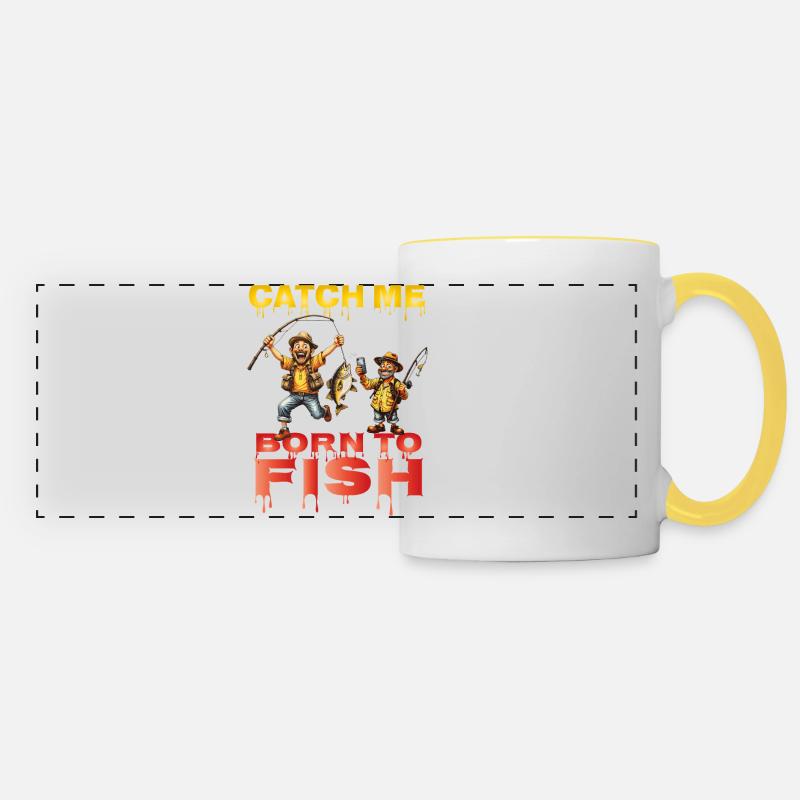 Catch_me_ - Panoramic Mug - white/yellow