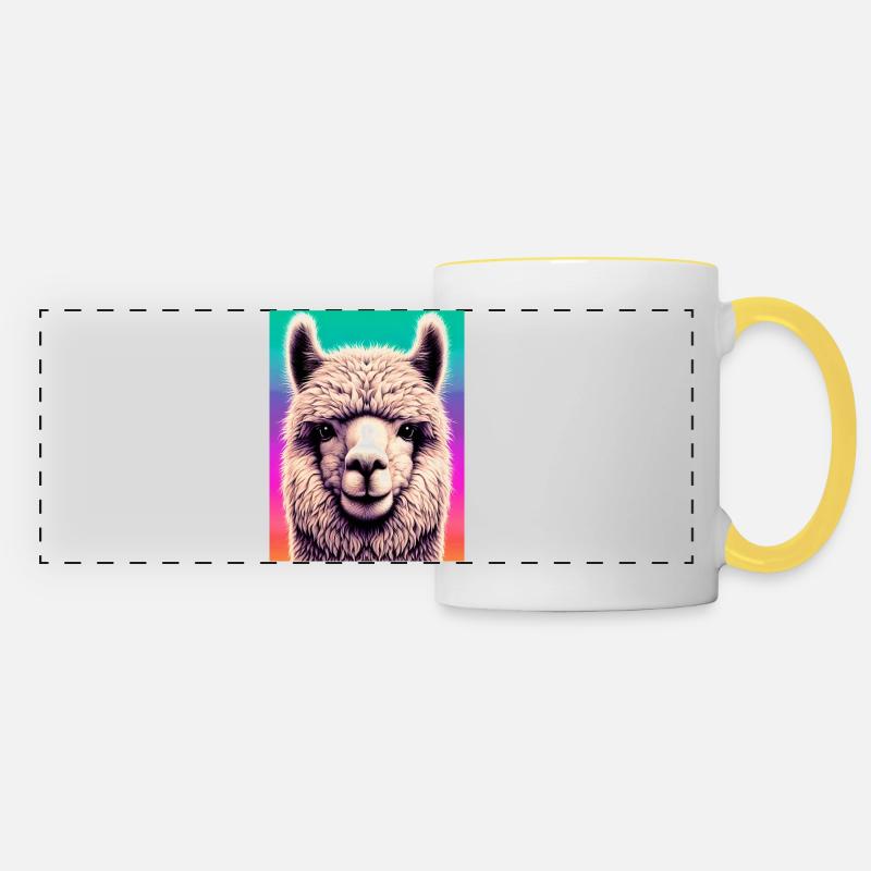 Alpaca - Panoramic Mug - white/yellow
