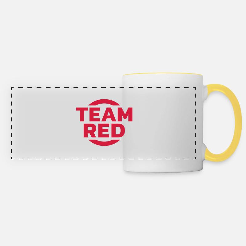 Team Red - Panoramatasse - Weiß/Gelb