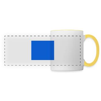 Rectangle Blue Color - Panoramic Mug - white/yellow - Front