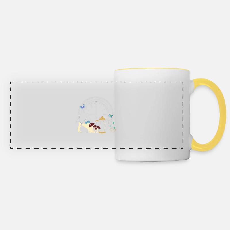 Wonderland Time - Panoramic Mug - white/yellow