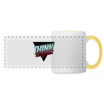 vêtements spécialisés en informatique de santé - Mug panoramique contrasté et blanc - blanc/jaune - Devant