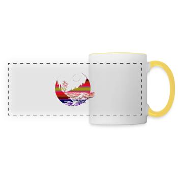 Paysages de forme géométrique - Mug panoramique contrasté et blanc - blanc/jaune - Devant