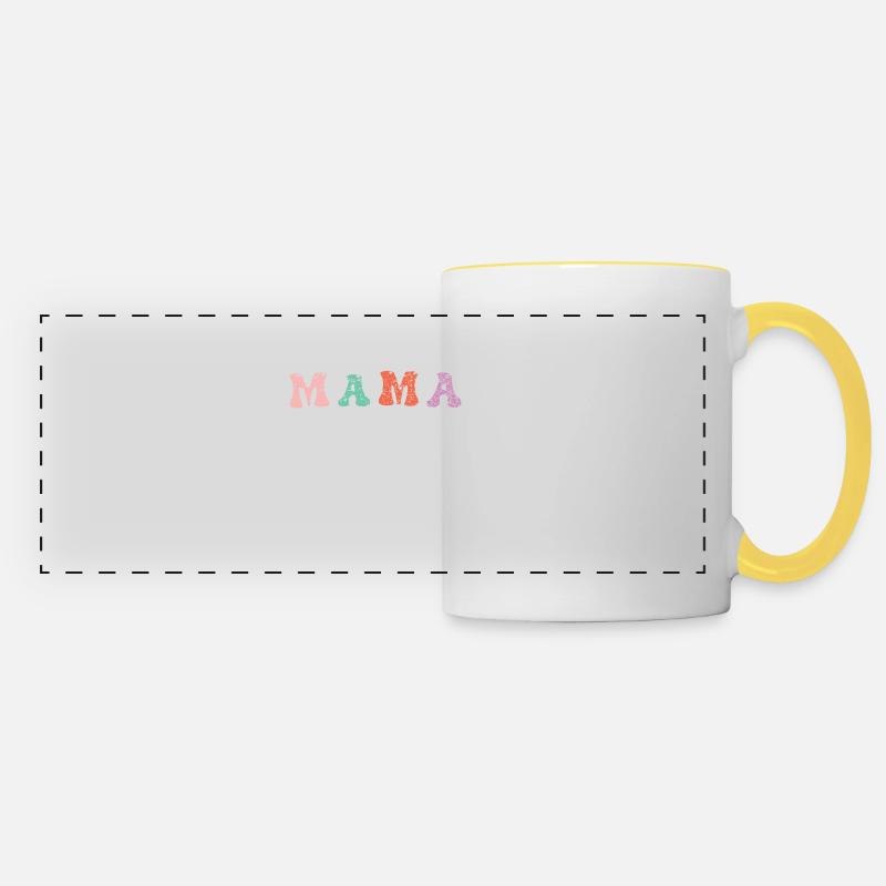 Mama Needs Coffee Mother's Day for Mama Papa coffee - Panoramic Mug - white/yellow
