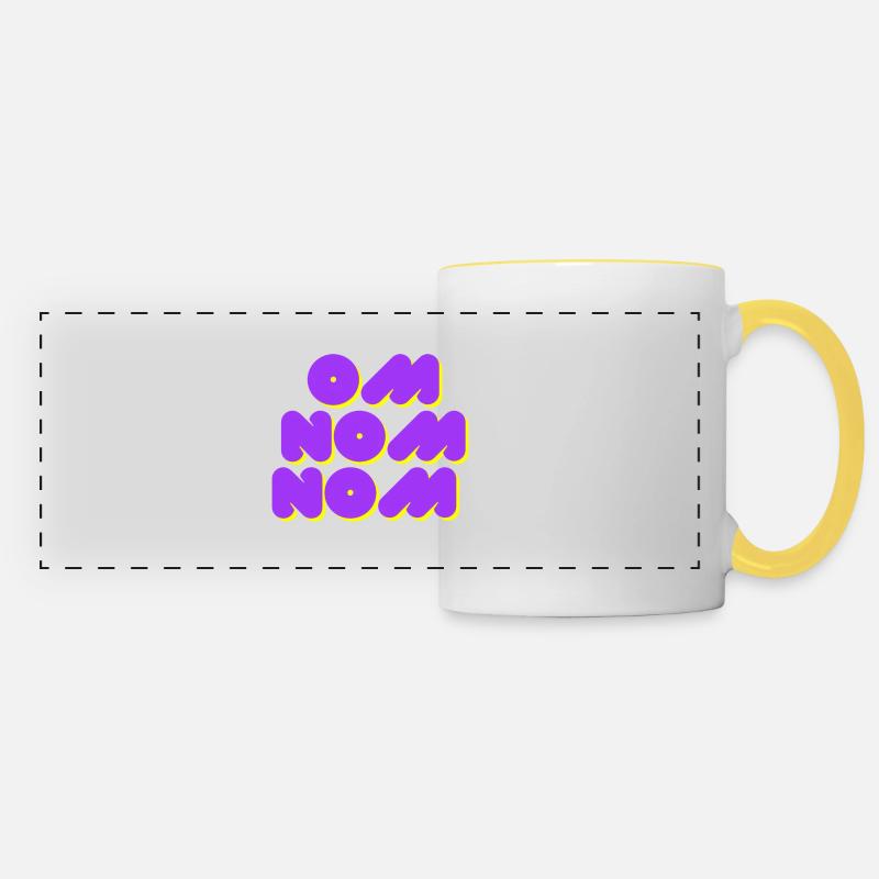 Om Nom Nom - Mug panoramique contrasté et blanc - blanc/jaune