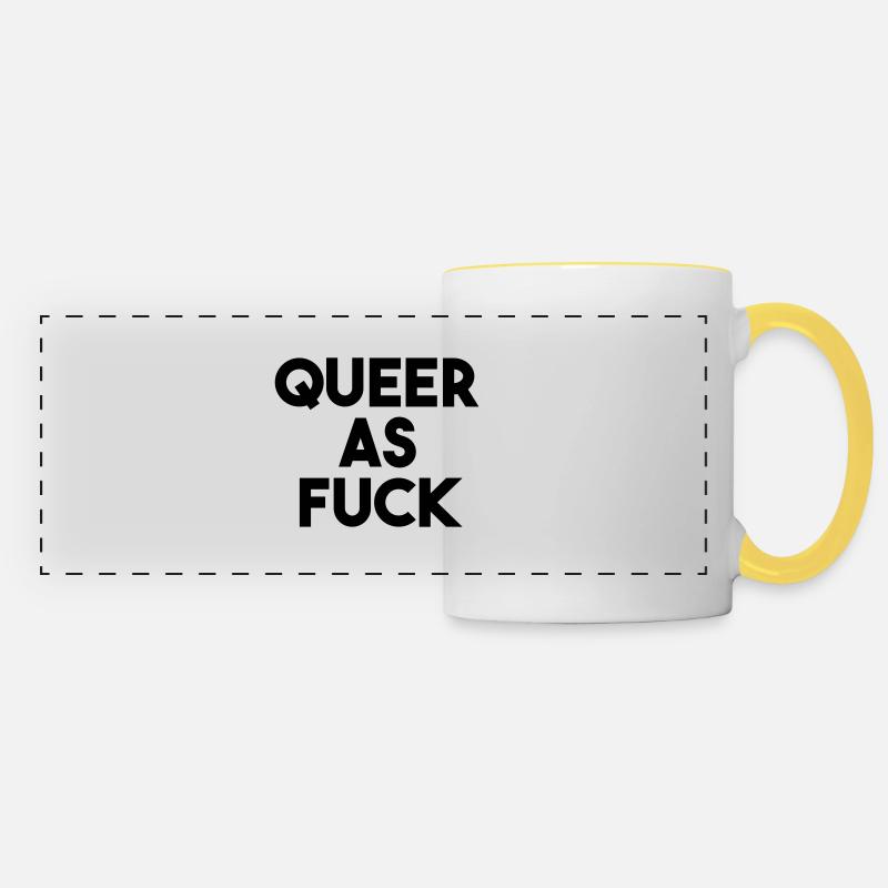 QUEER COMME - Mug panoramique contrasté et blanc - blanc/jaune