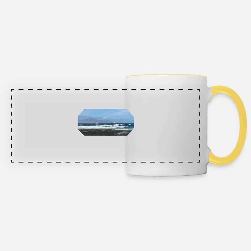 CORRALEJO LOW TIDE - Panoramic Mug - white/yellow