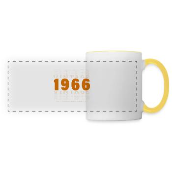 1966: Jahrgang - 58. Geburtstag - Panoramatasse - Weiß/Gelb - Vorne