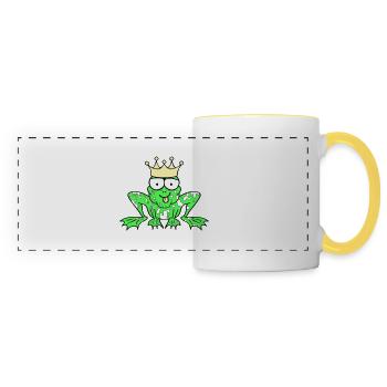Prince Charmant Grenouille Roi - Mug panoramique contrasté et blanc - blanc/jaune - Devant