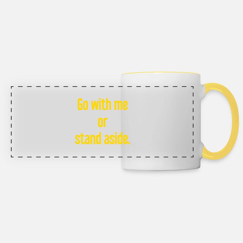 Walk with or aside - Panoramic Mug - white/yellow