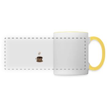 But First Coffee Caffeine Morning Espresso Funny - Panoramic Mug - white/yellow - Front
