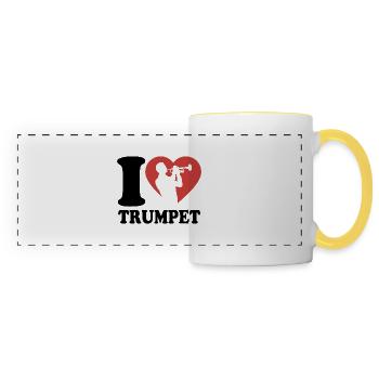 I Love Trumpet - Trompeten Spieler - Hobby - Panoramatasse - Weiß/Gelb - Vorne