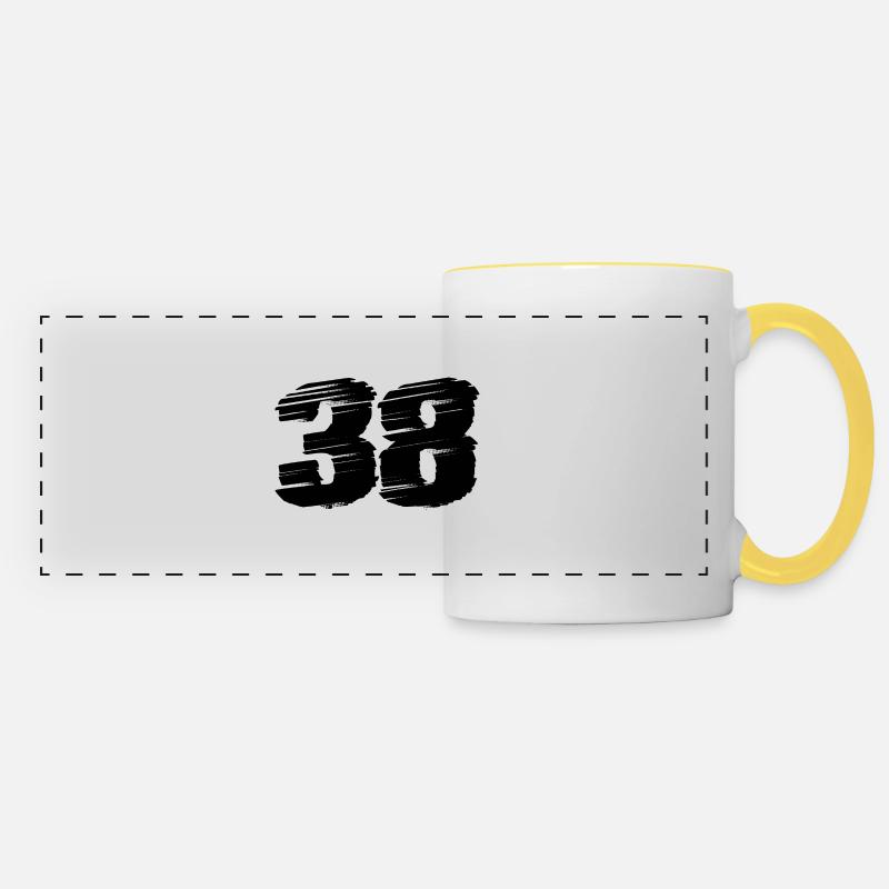 38 Number jersey - Panoramic Mug - white/yellow