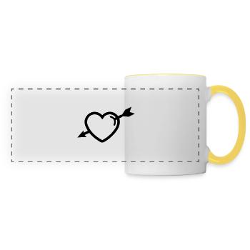 Heart symbol arrow - Panoramic Mug - white/yellow - Front