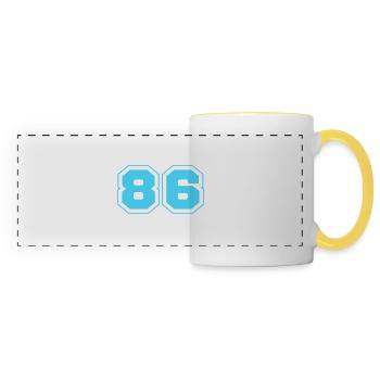 86 Number number - Panoramic Mug - white/yellow - Front