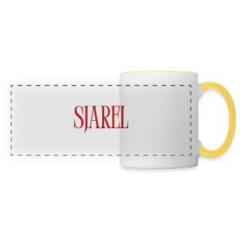 SJAREL. Dialect Shirt - Panoramic Mug - white/yellow - Front