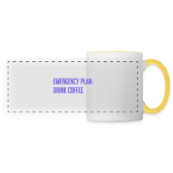 Kaffee-Notfallplan - Panoramatasse - Weiß/Gelb - Vorne