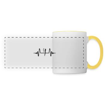 Rasage Barber Pulse - Mug panoramique contrasté et blanc - blanc/jaune - Devant